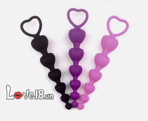 Chuỗi hạt hậu môn hình trái tim silicon cao cấp kích thích